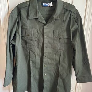 Blauer Men’s Shirt‎  Olive Green 2XL Long Sleeve Button Front Workwear